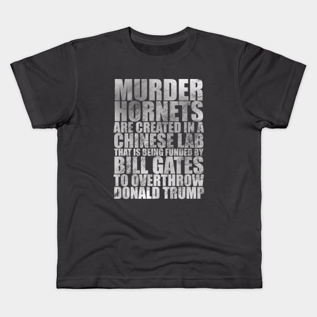 The Murder Hornets Conspiracy Kids T-Shirt by The Mere Exposure Effect